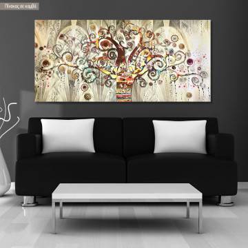 Πίνακας σε καμβά Tree of life, πανοραμικός