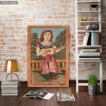 Canvas print Woman with guitar, Theofilos