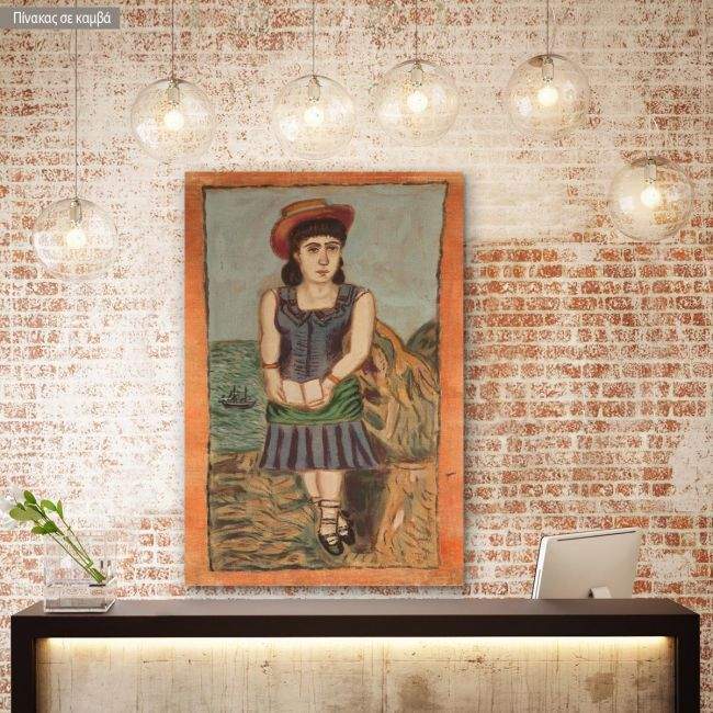 Canvas print Girl with a hat, Theofilos