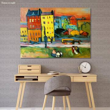Canvas print Houses in Munich, Kandisky W.