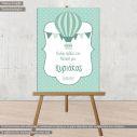 Canvas print Hot air Balloon, polka dots mint