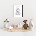 Poster Lovely watercolorpainted little hippo
