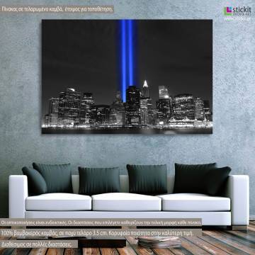 Canvas print New York Light towers grayscale