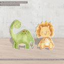 Baby dinos watercolor, set 2 pc wooden figure printed