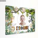 Canvas print Baptism decoration, Animal print personalized name and photo