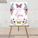 Canvas printwelcome to my baptism , Butterflies and flowers