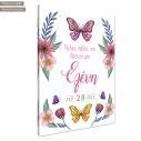 Canvas printwelcome to my baptism , Butterflies and flowers