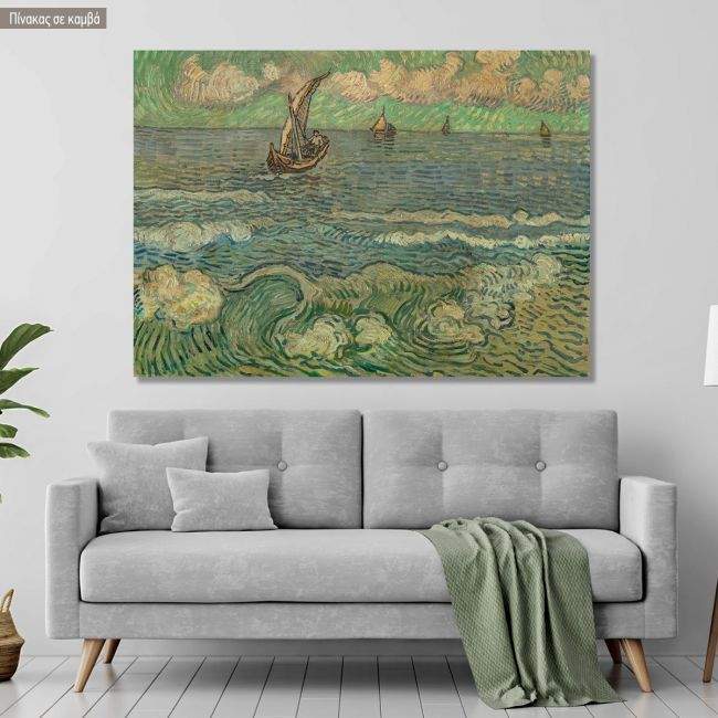 Πίνακας σε καμβά Seascape at Saintes Maries de la Mer (van Gogh fake), Wacker L.
