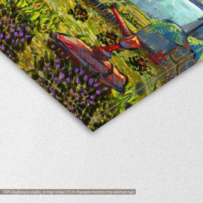 Πίνακας σε καμβά Reimagining Van Gogh's Landscape of the factories in Clichy, λεπτομέρεια