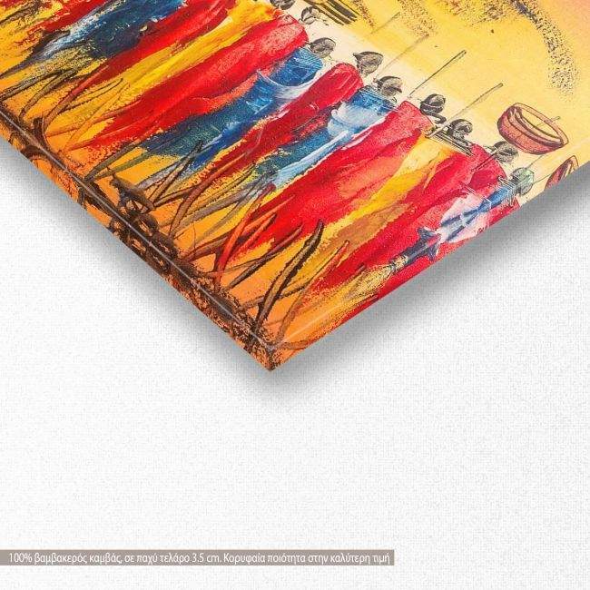 Canvas print African tribe gathering, panoramic