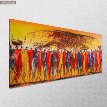 Canvas print African tribe gathering panoramic Framed canvas View 1 2