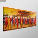 Canvas print African tribe gathering, panoramic