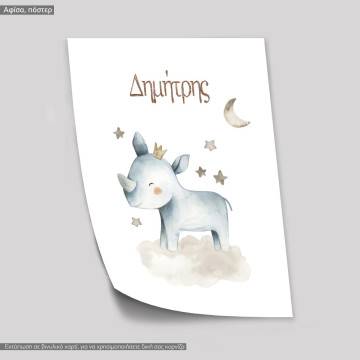 Poster Elegant painted Rhinoceros 2