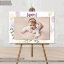 Canvas print Baptism decoration girly, personalized with photo