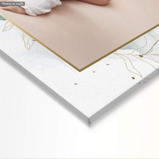 Canvas print Baptism decoration girly, personalized with photo