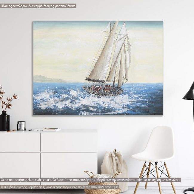 Canvas print Sailing the blue sea