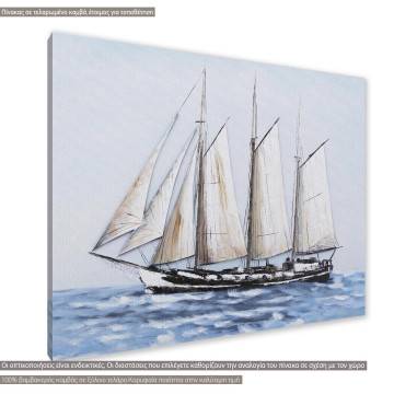 Πίνακας σε καμβά Racing sail ship Καμβάς τελαρωμένος Όψη 1 2
