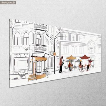 Πίνακας σε καμβά White scene πανοραμικός Καμβάς τελαρωμένος Όψη 1 2