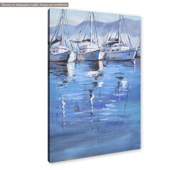 Canvas print,Moored yachts
