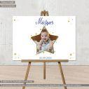 Canvas print Baptism decoration, Gold star and photo