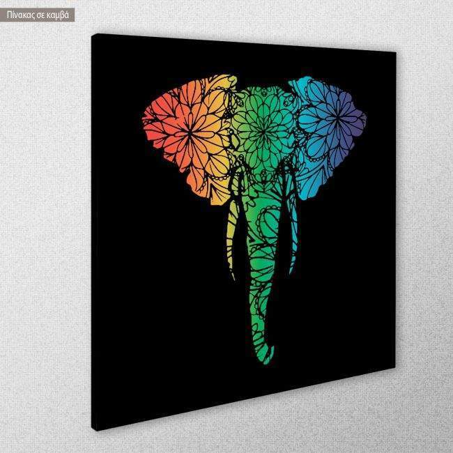 Canvas print Rainbow colors elephant
