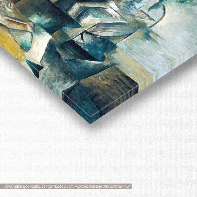 Πίνακας σε καμβά Bottle and fishes detail, Braque G, πανοραμικός, λεπτομέρεια