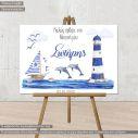 Canvas print Baptism decoration,Nautical theme watercolor