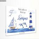 Canvas print Baptism decoration,Nautical theme watercolor