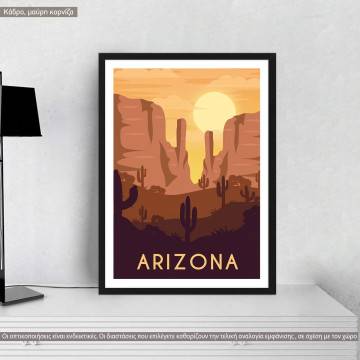 Travel destination, Arizona, κάδρο, μαύρη κορνίζα