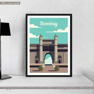 Travel destination, Bombay, κάδρο, μαύρη κορνίζα