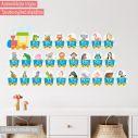 Wall stickers Train alphabet and animals blue