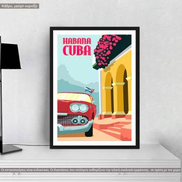 Travel destination, Habana, Cuba, poster