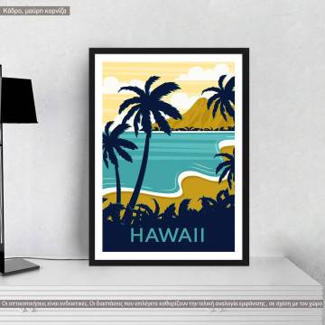 Travel destination, Hawaii, κάδρο, μαύρη κορνίζα