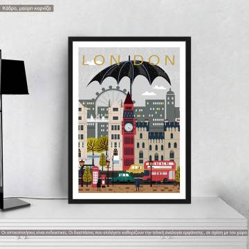 Travel destination, London, poster