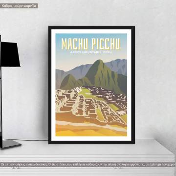 Travel destination, Machu Picchu, κάδρο, μαύρη κορνίζα