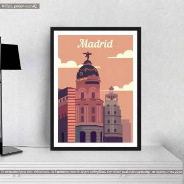 Travel destination, Madrid, κάδρο, μαύρη κορνίζα