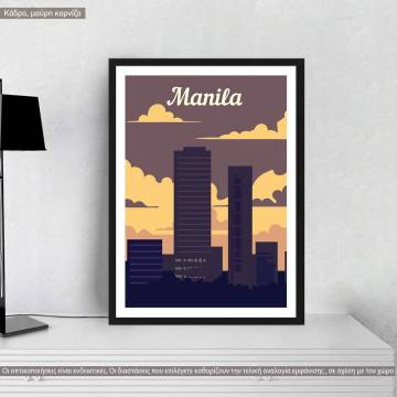 Travel destination, Manila, κάδρο, μαύρη κορνίζα