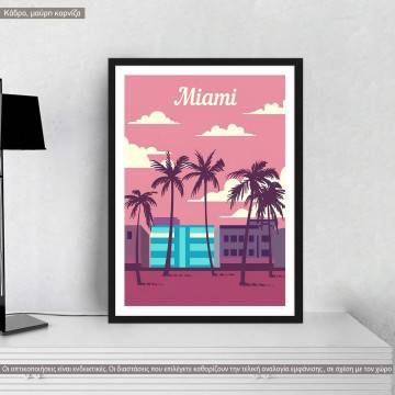 Travel destination, Miami, κάδρο, μαύρη κορνίζα