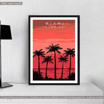 Travel destination, Miami I, κάδρο, μαύρη κορνίζα