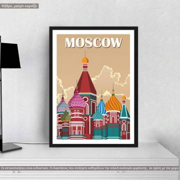 Travel destination, Moscow, poster