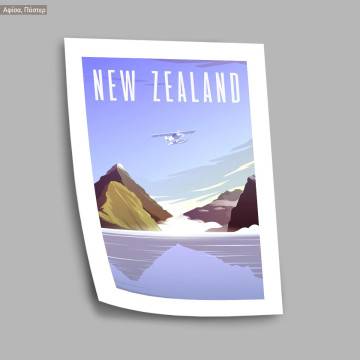 Travel destination, New Zealand, κάδρο, μαύρη κορνίζα 2