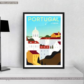 Travel destination, Portugal, κάδρο, μαύρη κορνίζα