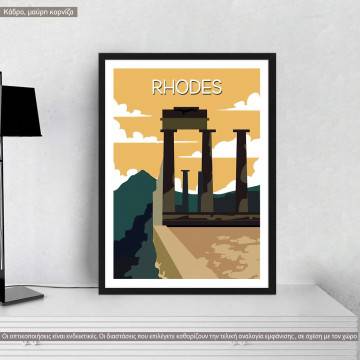 Travel destination, Rhodes, poster