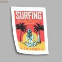 Travel destination, Santa Monica beach, poster