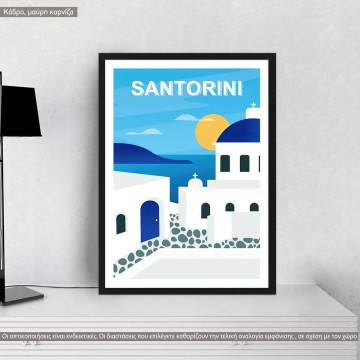 Travel destination, Santorini, κάδρο, μαύρη κορνίζα