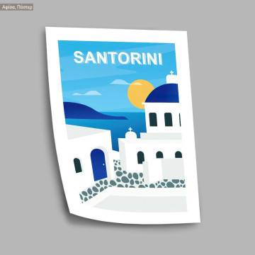 Travel destination, Santorini, poster 2