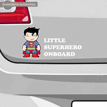 Αυτοκόλλητο αυτοκινήτου Little Superboy on board 2