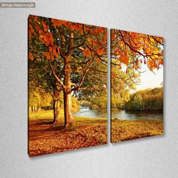 Πίνακας σε καμβά Beautiful autumn, δίπτυχος 2