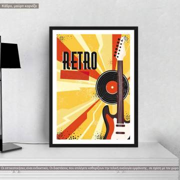 Retro music, κάδρο, μαύρη κορνίζα