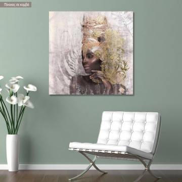 Canvas print Black lady, golden details